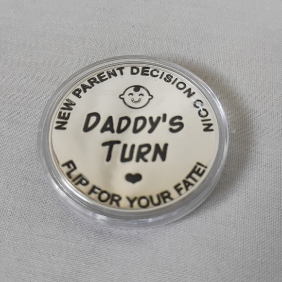New Parents Metal Decision Flipping Coin Diaper Change Chores Game Gift - Picture 2 of 9